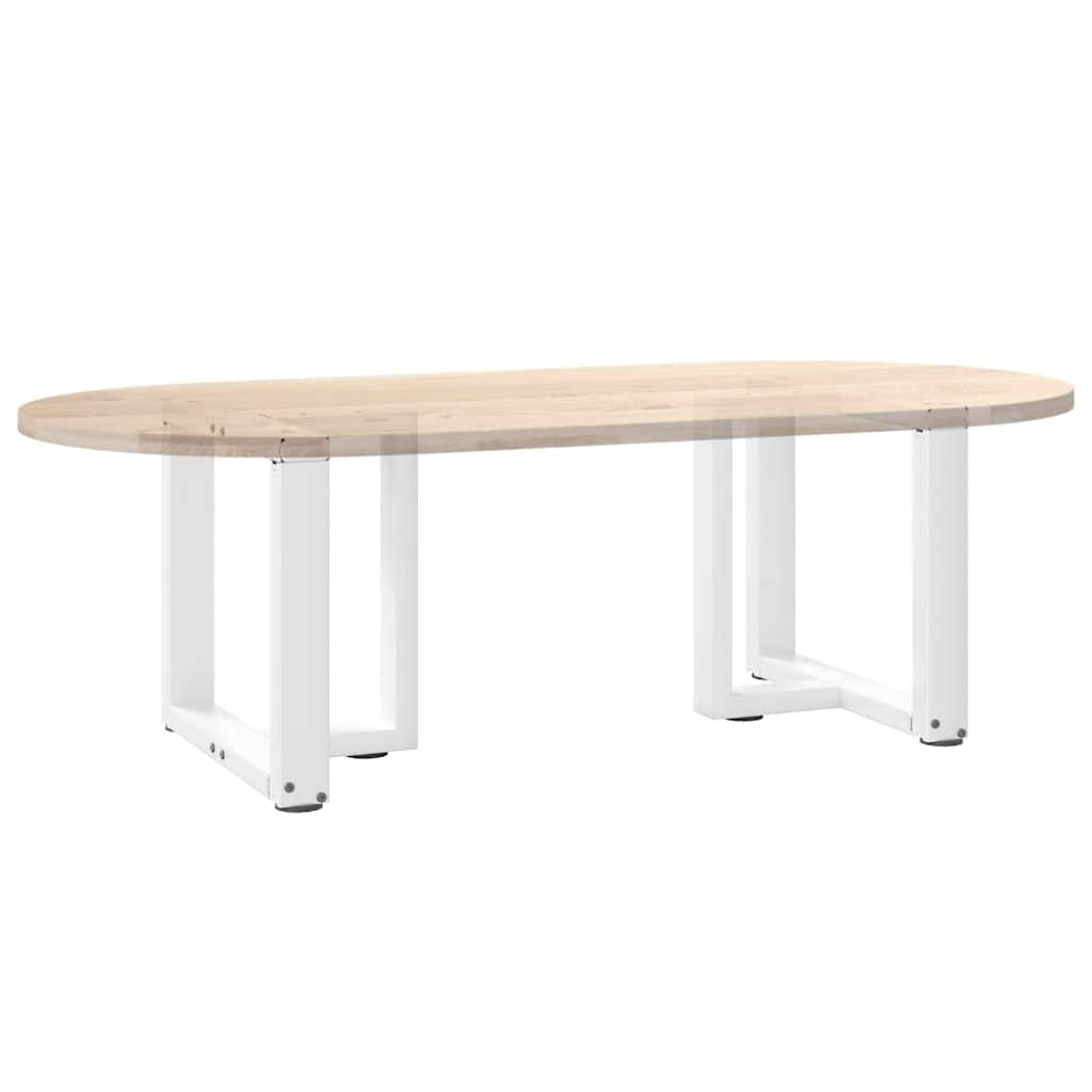 vidaXL Couchtischbeine T-Form 2 Stk. Weiß 50x25x(42-43) cm Stahl