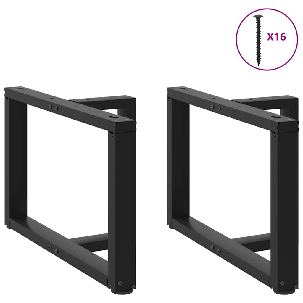 vidaXL Couchtischbeine T-Form 2 Stk. Schwarz 60x25x(42-43) cm Stahl