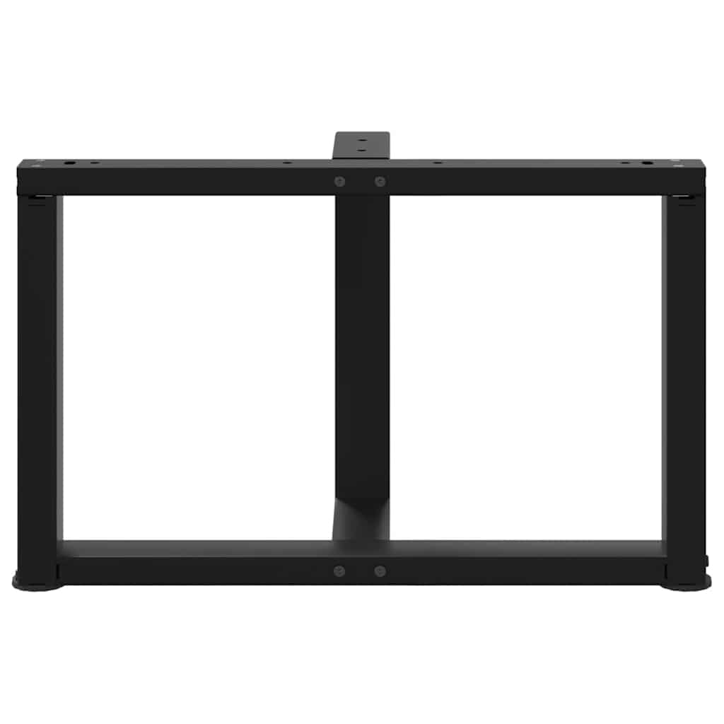 vidaXL Couchtischbeine T-Form 2 Stk. Schwarz 60x25x(42-43) cm Stahl