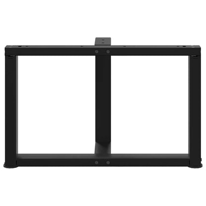 vidaXL Couchtischbeine T-Form 2 Stk. Schwarz 60x25x(42-43) cm Stahl