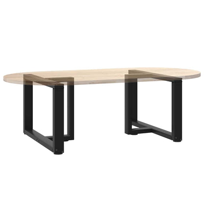 vidaXL Couchtischbeine T-Form 2 Stk. Schwarz 60x25x(42-43) cm Stahl