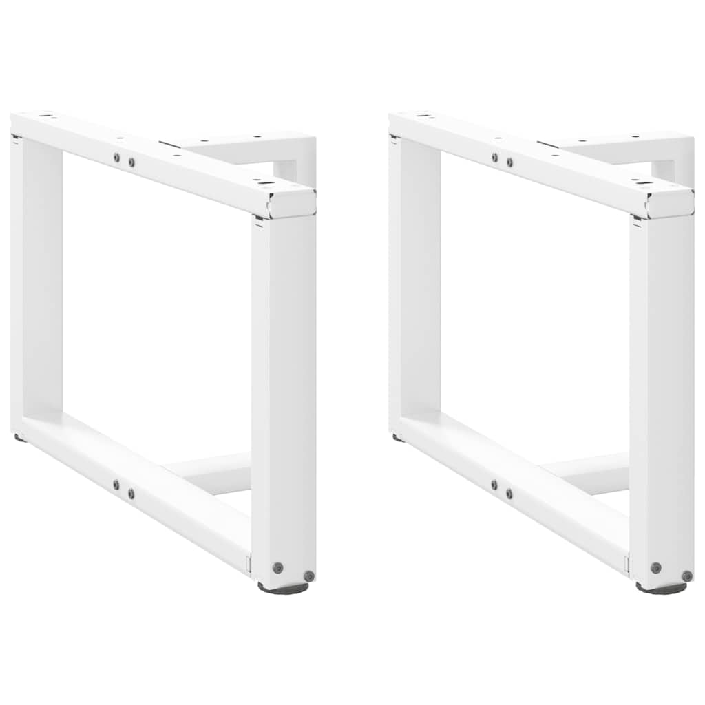vidaXL Couchtischbeine T-Form 2 Stk. Weiß 60x25x(42-43) cm Stahl