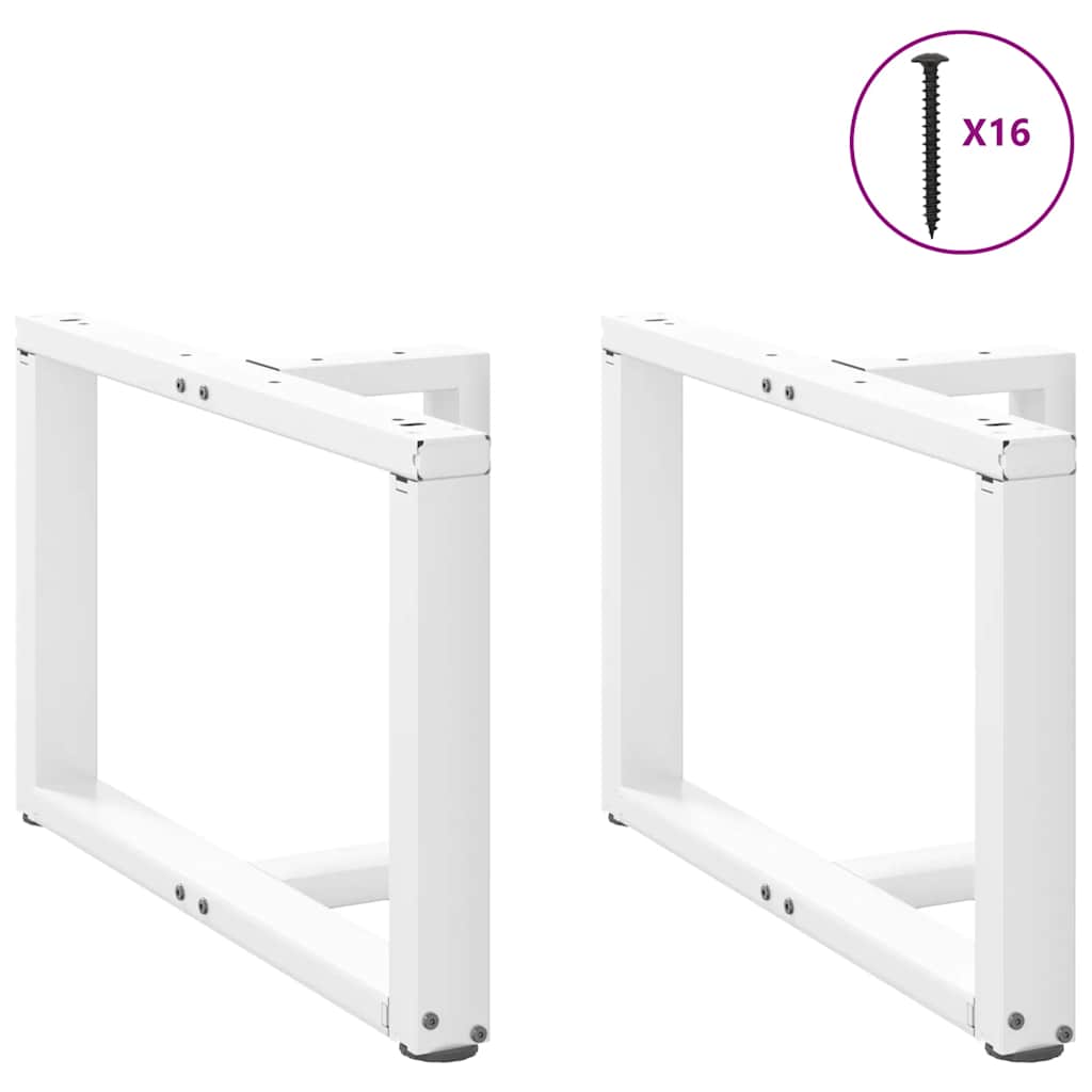 vidaXL Couchtischbeine T-Form 2 Stk. Weiß 60x25x(42-43) cm Stahl