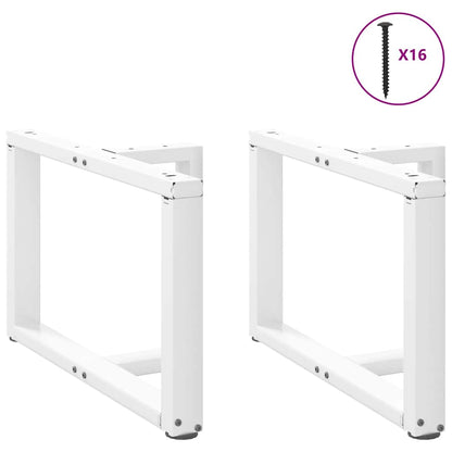 vidaXL Couchtischbeine T-Form 2 Stk. Weiß 60x25x(42-43) cm Stahl