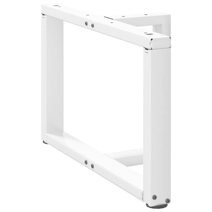 vidaXL Couchtischbeine T-Form 2 Stk. Weiß 60x25x(42-43) cm Stahl