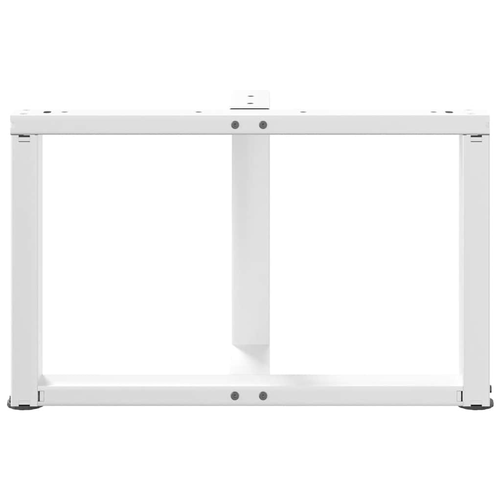 vidaXL Couchtischbeine T-Form 2 Stk. Weiß 60x25x(42-43) cm Stahl