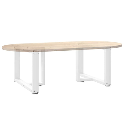 vidaXL Couchtischbeine T-Form 2 Stk. Weiß 60x25x(42-43) cm Stahl