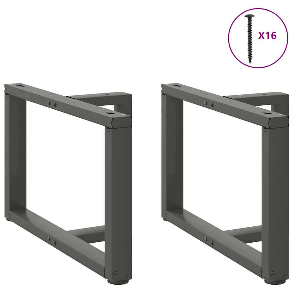 vidaXL Couchtischbeine T-Form 2 Stk. Anthrazit 60x25x(42-43) cm Stahl