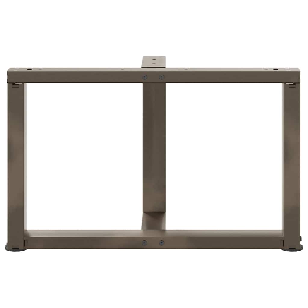 vidaXL Couchtischbeine T-Form 2 Stk. Naturstahl 60x25x(42-43) cm Stahl