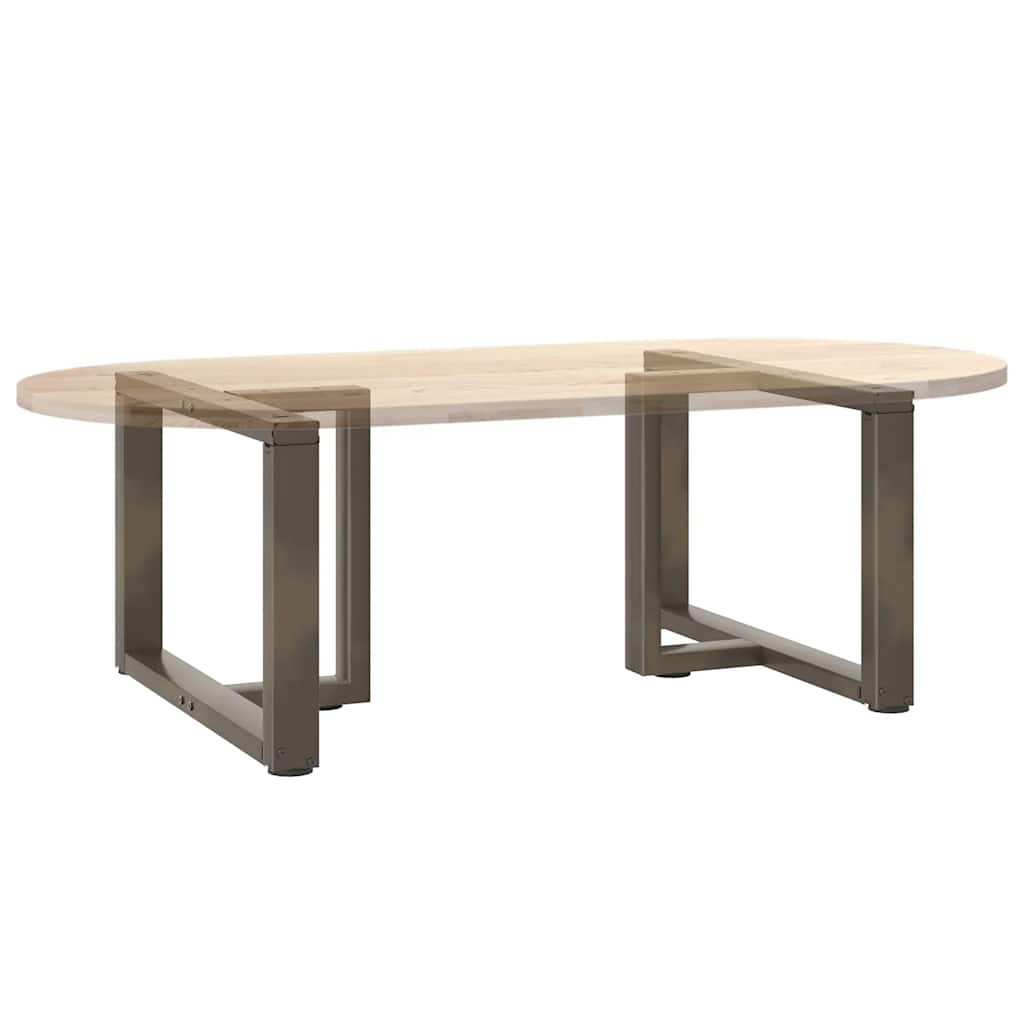 vidaXL Couchtischbeine T-Form 2 Stk. Naturstahl 60x25x(42-43) cm Stahl