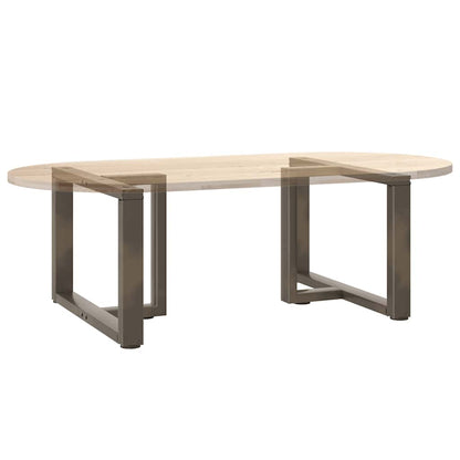 vidaXL Couchtischbeine T-Form 2 Stk. Naturstahl 70x25x(42-43) cm Stahl
