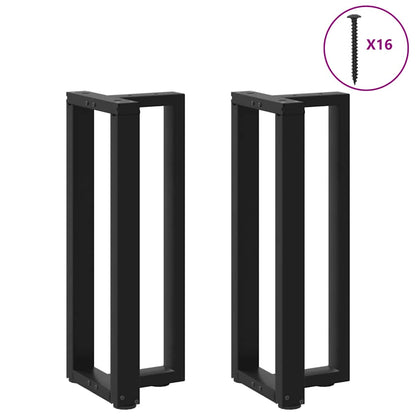 vidaXL Konsolentischbeine T-Form 2 Stk. Schwarz 25x28x(72-73) cm Stahl