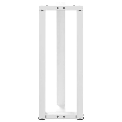 Konsolentischbeine T-Form 2 Stk. Weiß 25x28x(72-73) cm Stahl