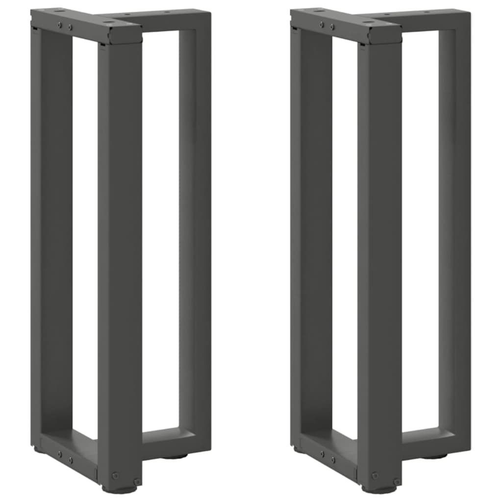 vidaXL Konsolentischbeine T-Form 2Stk. Anthrazit 25x28x(72-73)cm Stahl
