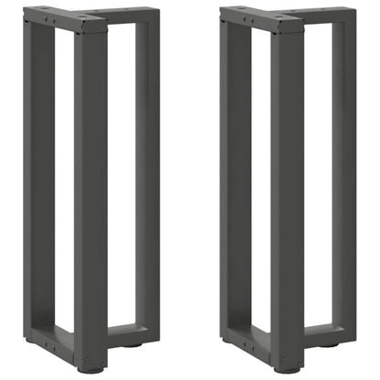 vidaXL Konsolentischbeine T-Form 2Stk. Anthrazit 25x28x(72-73)cm Stahl