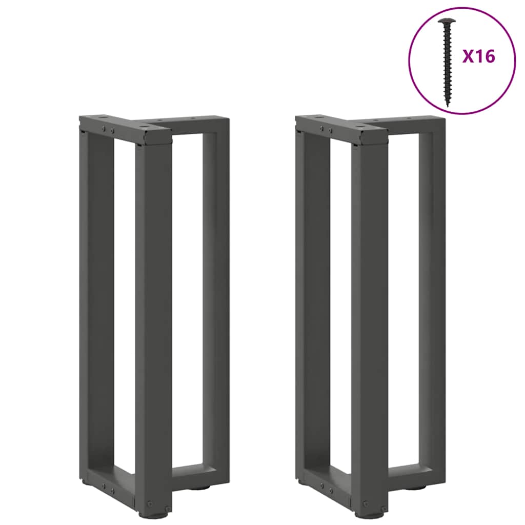 vidaXL Konsolentischbeine T-Form 2Stk. Anthrazit 25x28x(72-73)cm Stahl