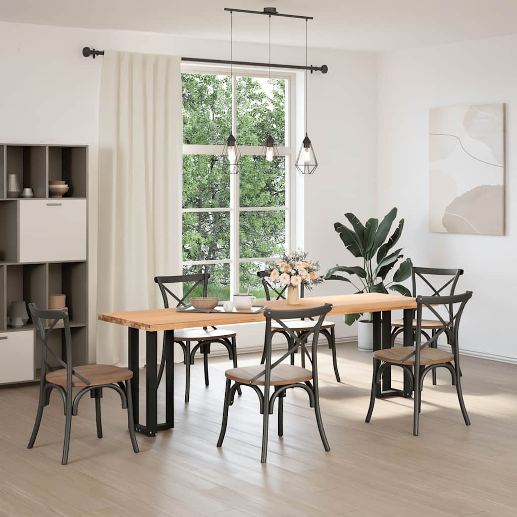 vidaXL Konsolentischbeine T-Form 2 Stk. Schwarz 38x25x(72-73) cm Stahl