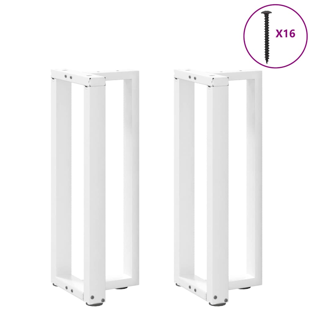 vidaXL Konsolentischbeine T-Form 2 Stk. Weiß 38x25x(72-73) cm Stahl