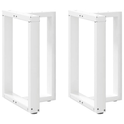 vidaXL Esstischbeine T-Form 2 Stk. Weiß 50x35x(72-73) cm Stahl