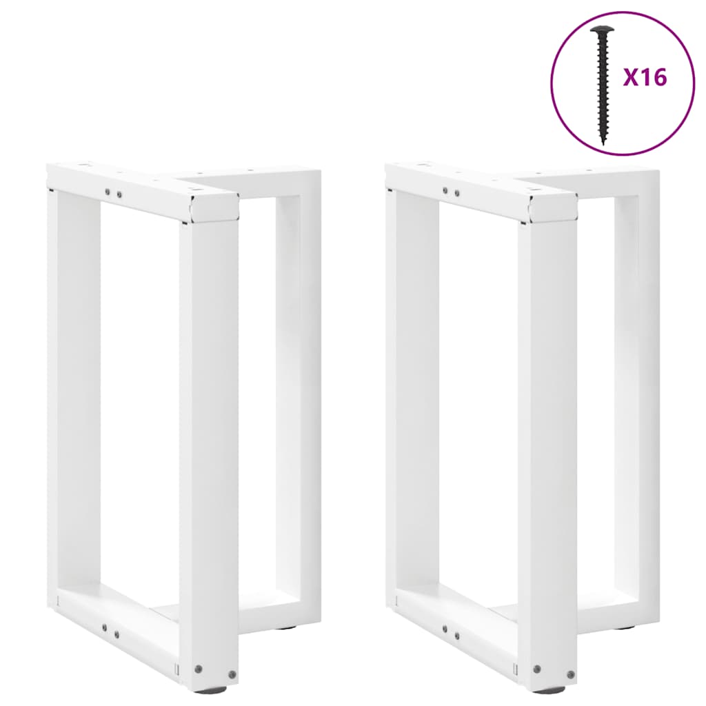 vidaXL Esstischbeine T-Form 2 Stk. Weiß 50x35x(72-73) cm Stahl