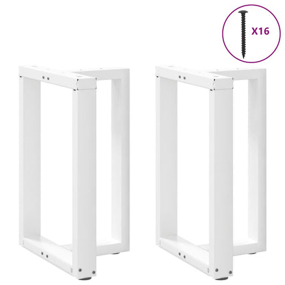 vidaXL Esstischbeine T-Form 2 Stk. Weiß 50x35x(72-73) cm Stahl