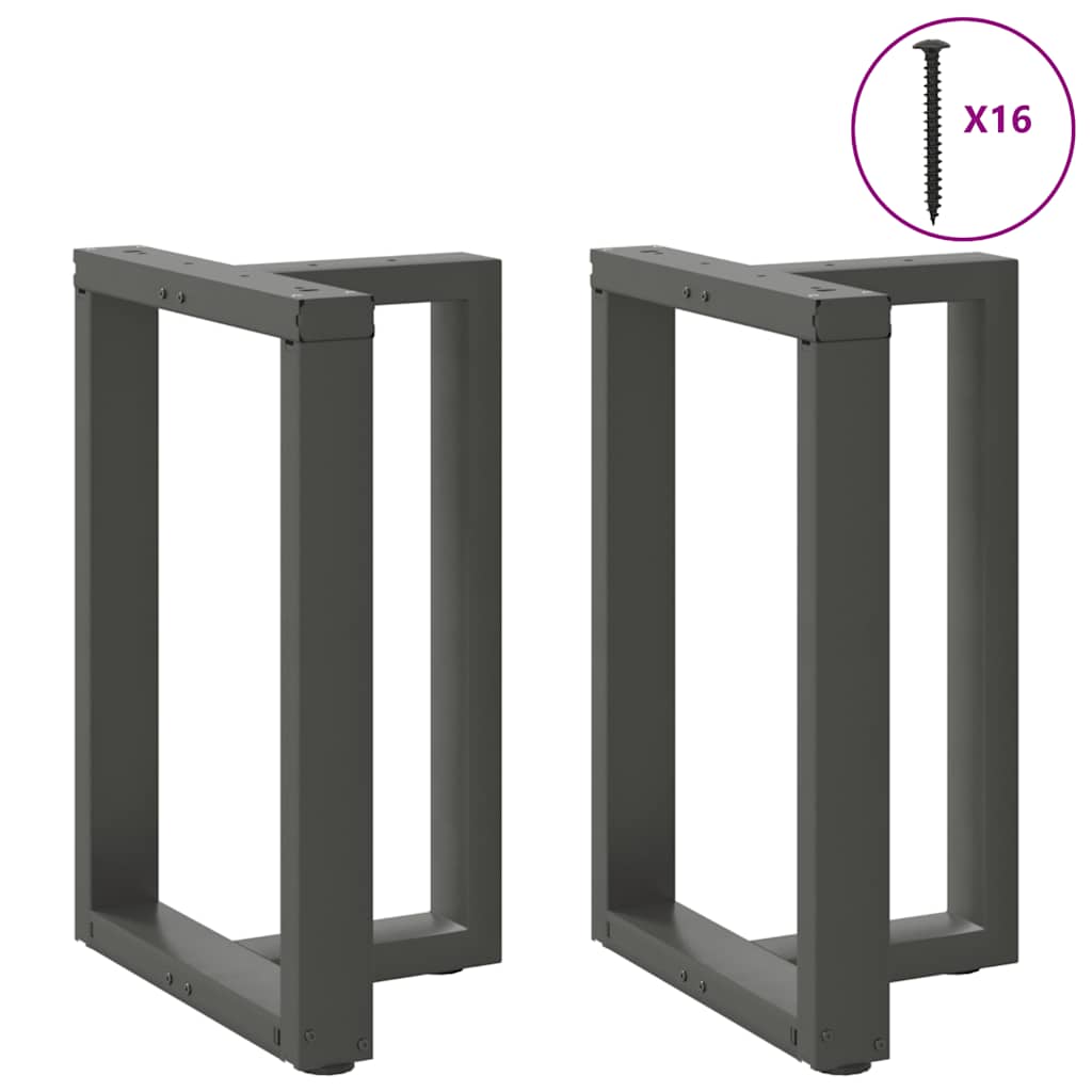 vidaXL Esstischbeine T-Form 2 Stk. Anthrazit 60x35x(72-73) cm Stahl