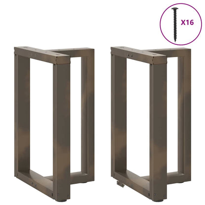 vidaXL Esstischbeine T-Form 2 Stk. Naturstahl 60x35x(72-73) cm Stahl
