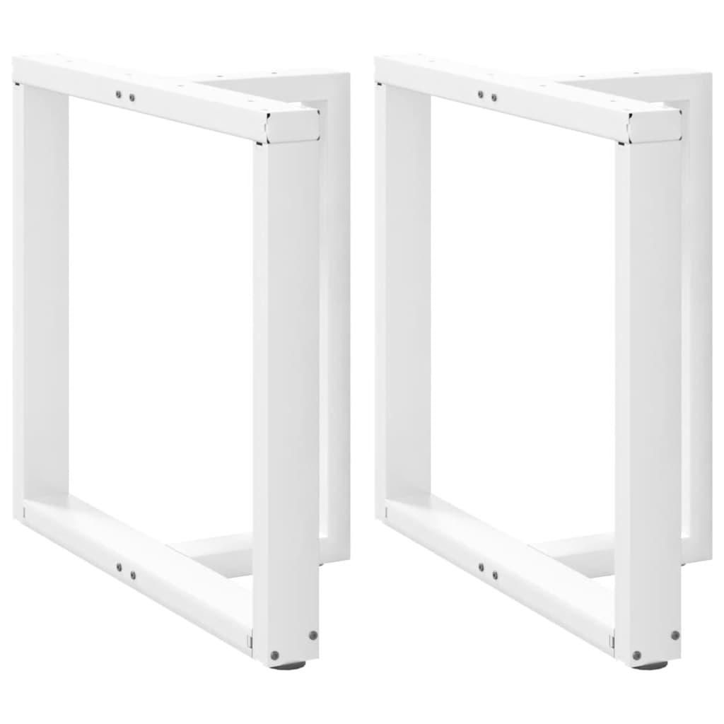 vidaXL Esstischbeine T-Form 2 Stk. Weiß 70x35x(72-73) cm Stahl