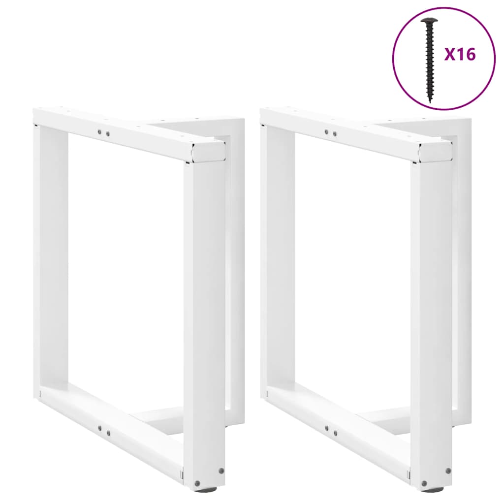 vidaXL Esstischbeine T-Form 2 Stk. Weiß 70x35x(72-73) cm Stahl