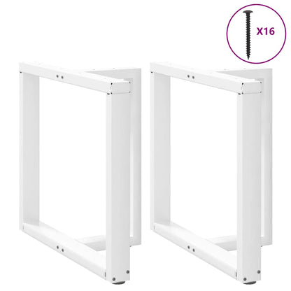 vidaXL Esstischbeine T-Form 2 Stk. Weiß 70x35x(72-73) cm Stahl