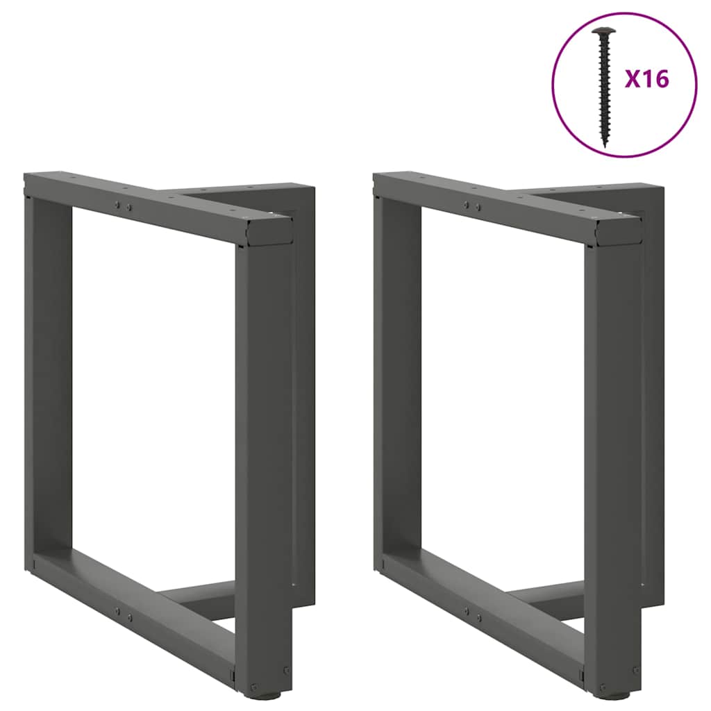 vidaXL Esstischbeine T-Form 2 Stk. Anthrazit 70x35x(72-73) cm Stahl