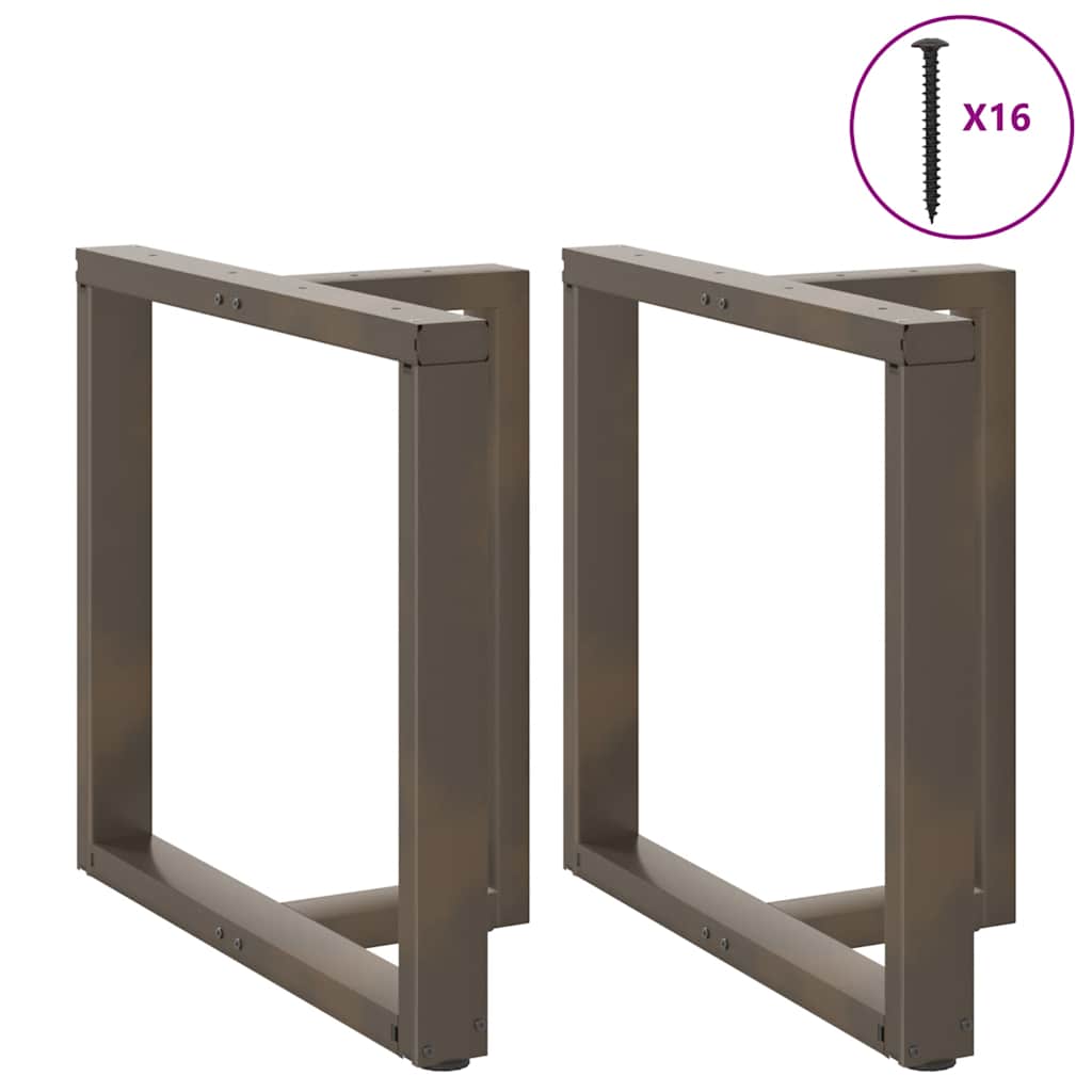 vidaXL Esstischbeine T-Form 2 Stk. Naturstahl 70x35x(72-73) cm Stahl