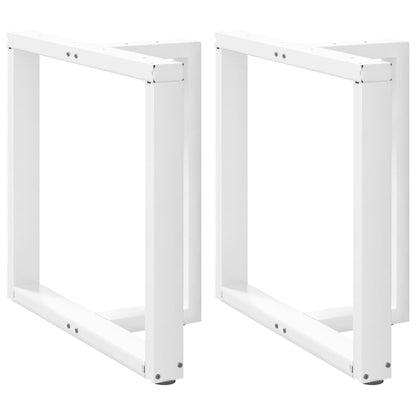 vidaXL Esstischbeine T-Form 2 Stk. Weiß 80x35x(72-73) cm Stahl