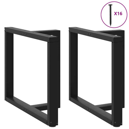 vidaXL Pieds de table de salle à manger en T 2 pcs Noir 90x35x(72-73) cm Acier