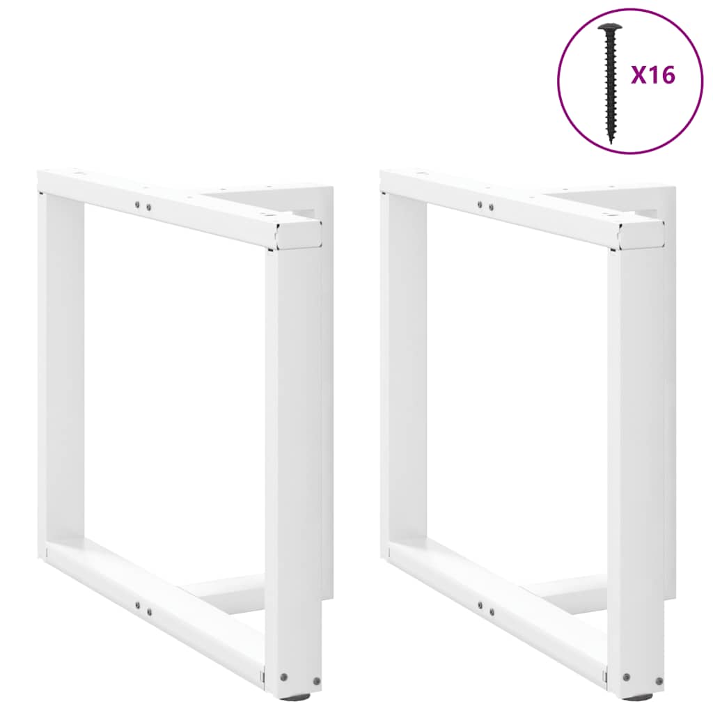 vidaXL Esstischbeine T-Form 2 Stk. Weiß 90x35x(72-73) cm Stahl