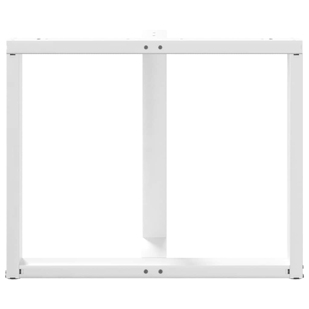 vidaXL Esstischbeine T-Form 2 Stk. Weiß 90x35x(72-73) cm Stahl