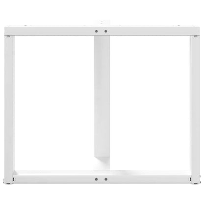 vidaXL Esstischbeine T-Form 2 Stk. Weiß 90x35x(72-73) cm Stahl