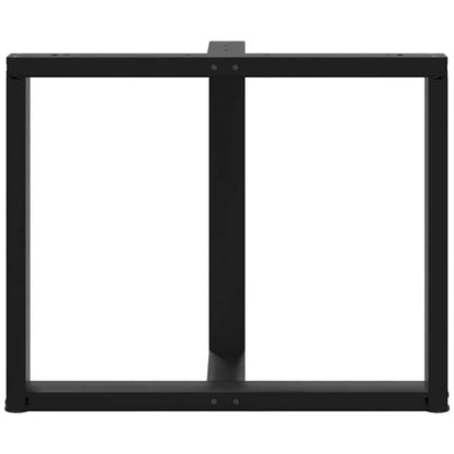 vidaXL Esstischbeine T-Form 2 Stk. Schwarz 100x35x(72-73) cm Stahl
