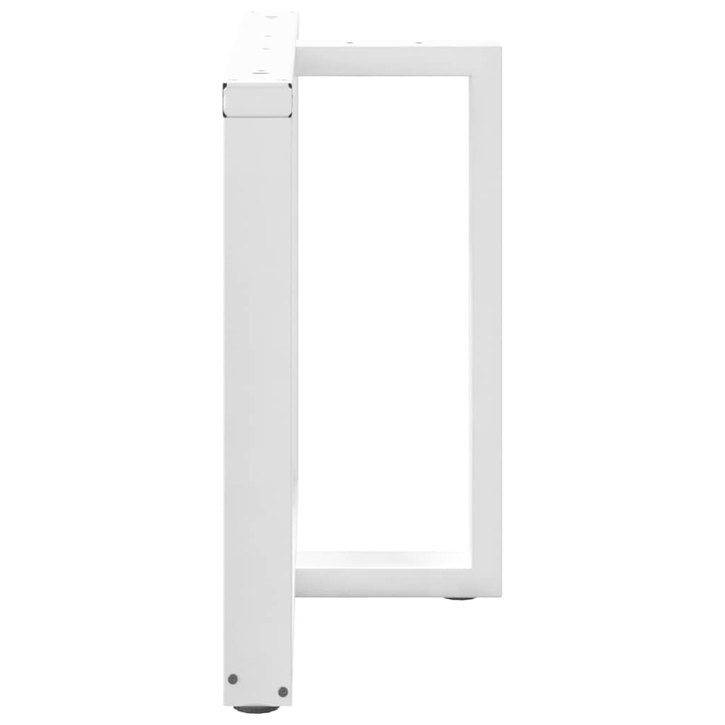 vidaXL Esstischbeine T-Form 2 Stk. Weiß 100x35x(72-73) cm Stahl