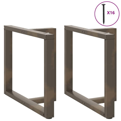vidaXL Pieds de table à manger en T 2 pcs. Acier brut 100x35x(72-73) cm Acier