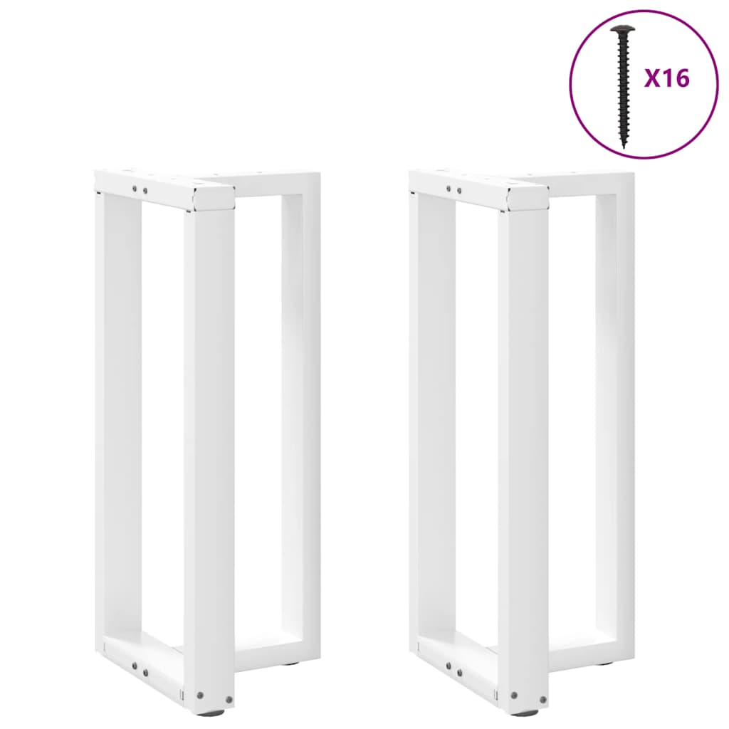 vidaXL Bartischbeine T-Form 2 Stk. Weiß 40x35x(90-91) cm Stahl
