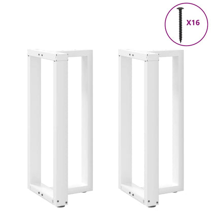 vidaXL Bartischbeine T-Form 2 Stk. Weiß 40x35x(90-91) cm Stahl