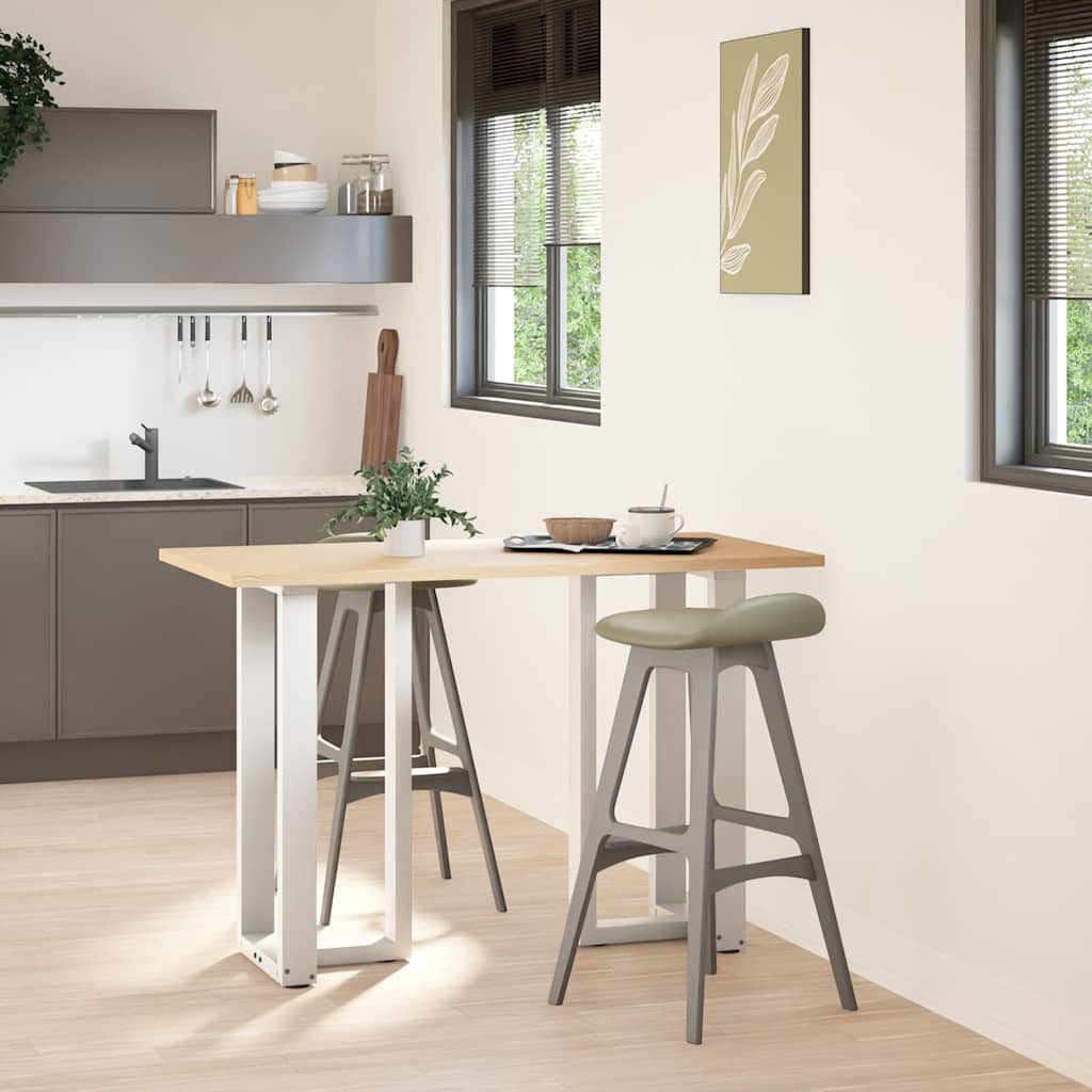 vidaXL Bartischbeine T-Form 2 Stk. Weiß 40x35x(90-91) cm Stahl