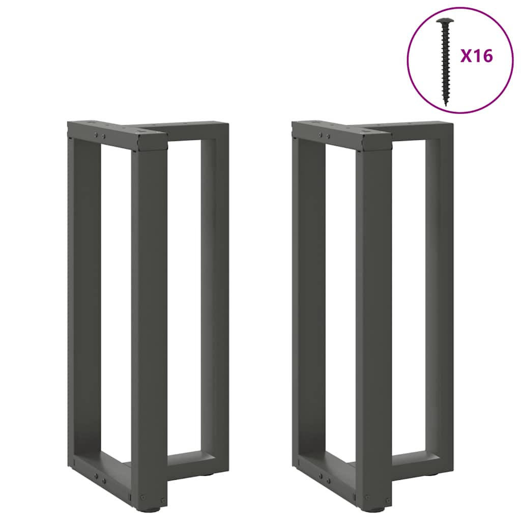vidaXL Bartischbeine T-Form 2 Stk. Anthrazit 40x35x(90-91) cm Stahl