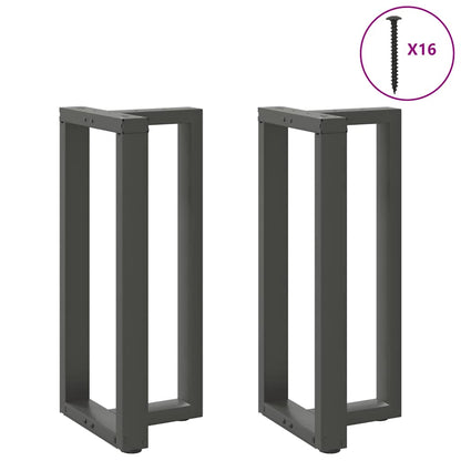 vidaXL Bartischbeine T-Form 2 Stk. Anthrazit 40x35x(90-91) cm Stahl