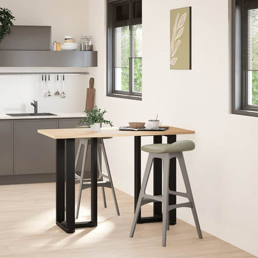 vidaXL Bartischbeine T-Form 2 Stk. Schwarz 50x35x(90-91) cm Stahl