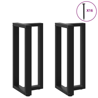 vidaXL Bartischbeine T-Form 2 Stk. Schwarz 50x35x(90-91) cm Stahl