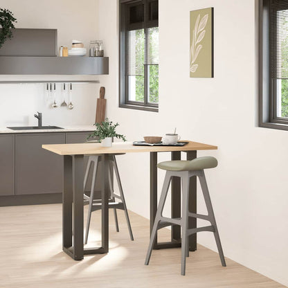 vidaXL Bartischbeine T-Form 2 Stk. Naturstahl 50x35x(90-91) cm Stahl