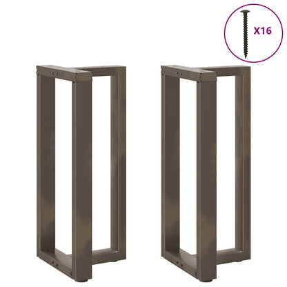 vidaXL Bartischbeine T-Form 2 Stk. Naturstahl 50x35x(90-91) cm Stahl