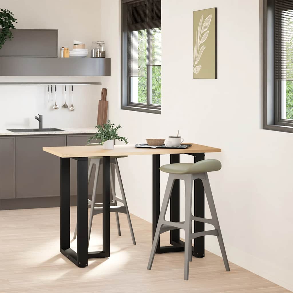 vidaXL Bartischbeine T-Form 2 Stk. Schwarz 60x35x(90-91) cm Stahl